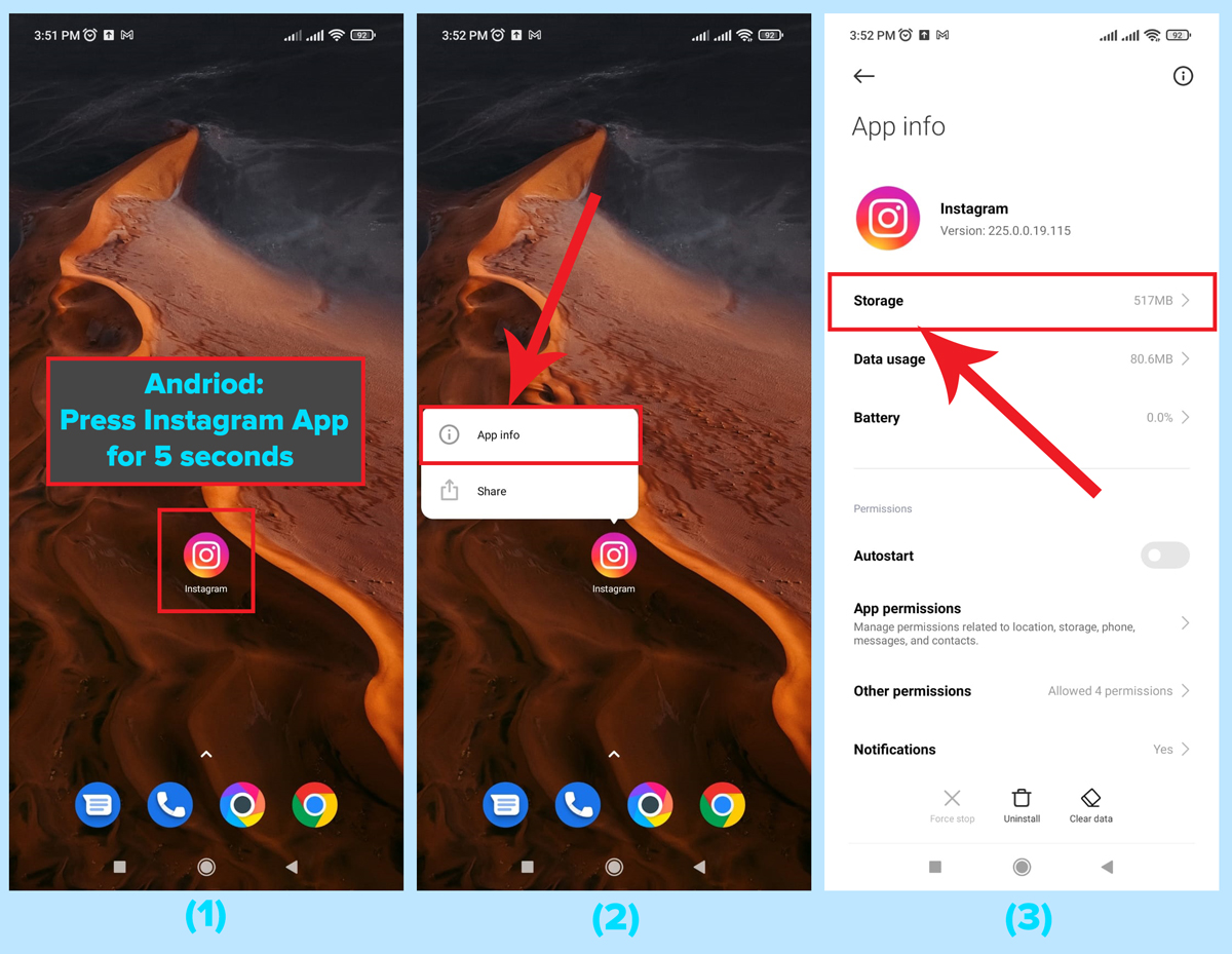 remove message notification instagram